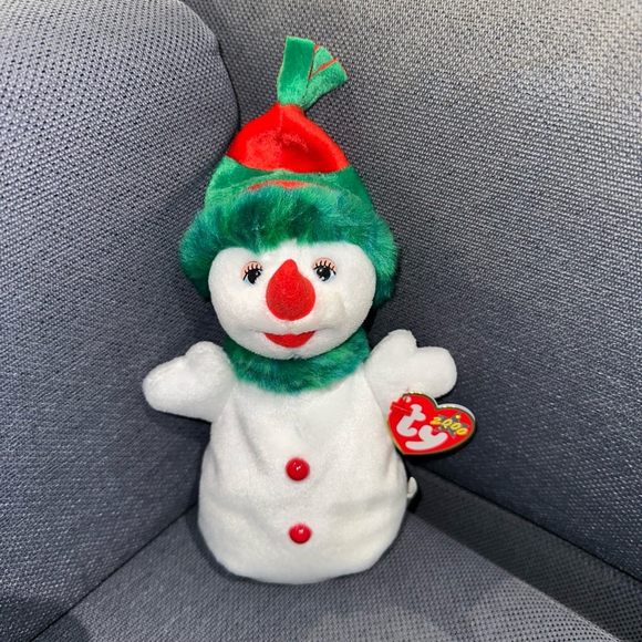 Ty Beanie Baby Snowman Plush Toy Holiday“Snowgirl” 2000 Vintage Christmas H - Picture 14 of 16